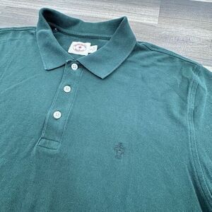 Brooks Brothers Shirt‎ Mens Medium Blue Polo Embroidered Logo Preppy Red Fleece